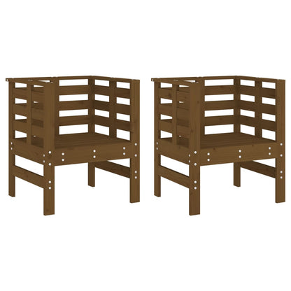 vidaXL Garden Chairs 2 pcs Honey Brown 61.5x53x71 cm Solid Wood Pine