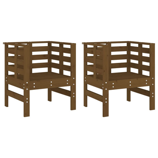 vidaXL Garden Chairs 2 pcs Honey Brown 61,5x53x71 cm Solid Wood Pine