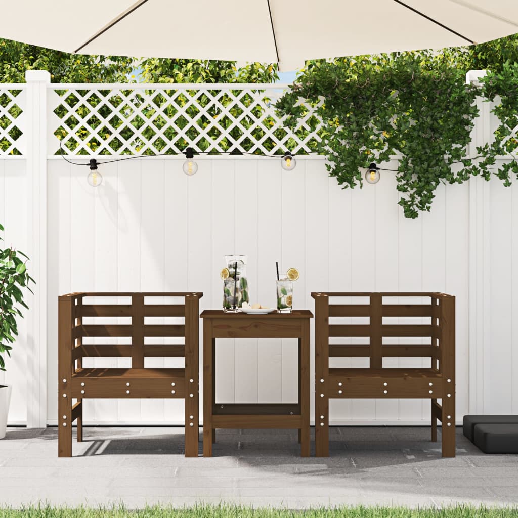 vidaXL Garden Chairs 2 pcs Honey Brown 61.5x53x71 cm Solid Wood Pine