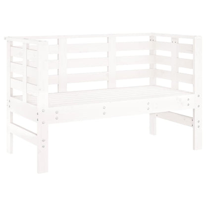 vidaXL Garden Bench | White | Solid pine wood | 111.5 x 53 x 71 cm | Durable