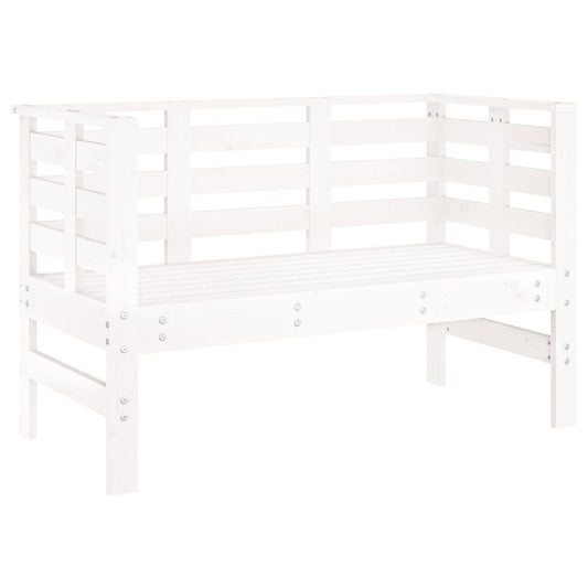 vidaXL Garden Bench | White | Solid pine wood | 111.5 x 53 x 71 cm | Durable