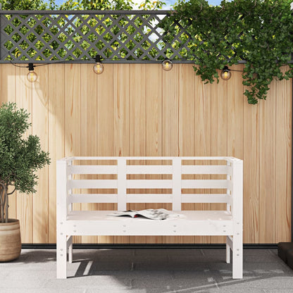vidaXL Garden Bench | White | Solid pine wood | 111.5 x 53 x 71 cm | Durable