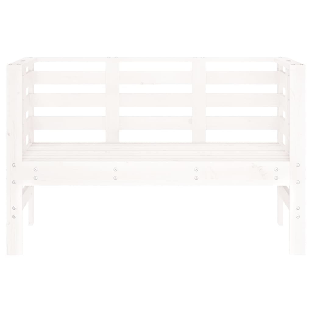 vidaXL Garden Bench | White | Solid pine wood | 111.5 x 53 x 71 cm | Durable