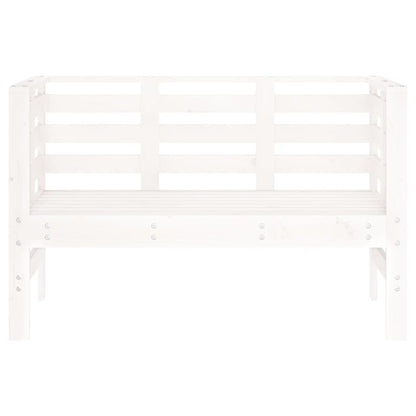 vidaXL Garden Bench | White | Solid pine wood | 111.5 x 53 x 71 cm | Durable