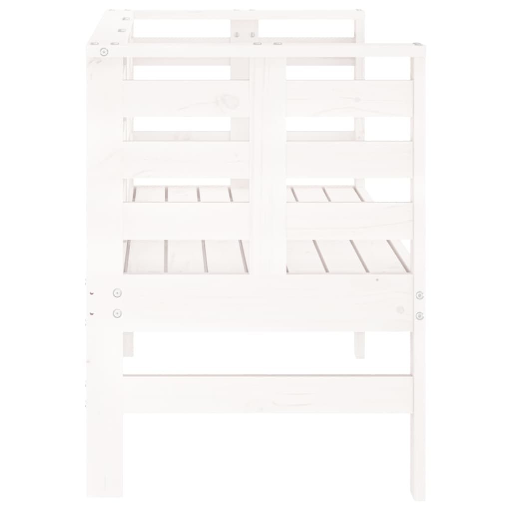 vidaXL Garden Bench | White | Solid pine wood | 111.5 x 53 x 71 cm | Durable