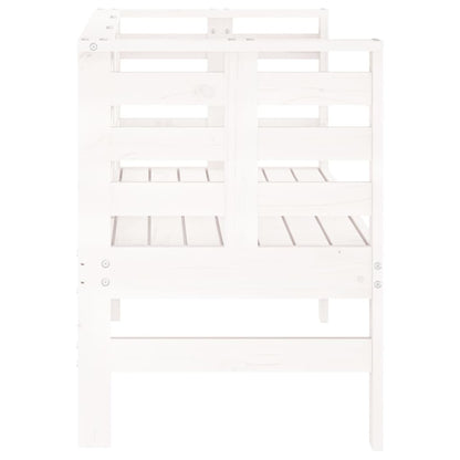 vidaXL Garden Bench | White | Solid pine wood | 111.5 x 53 x 71 cm | Durable