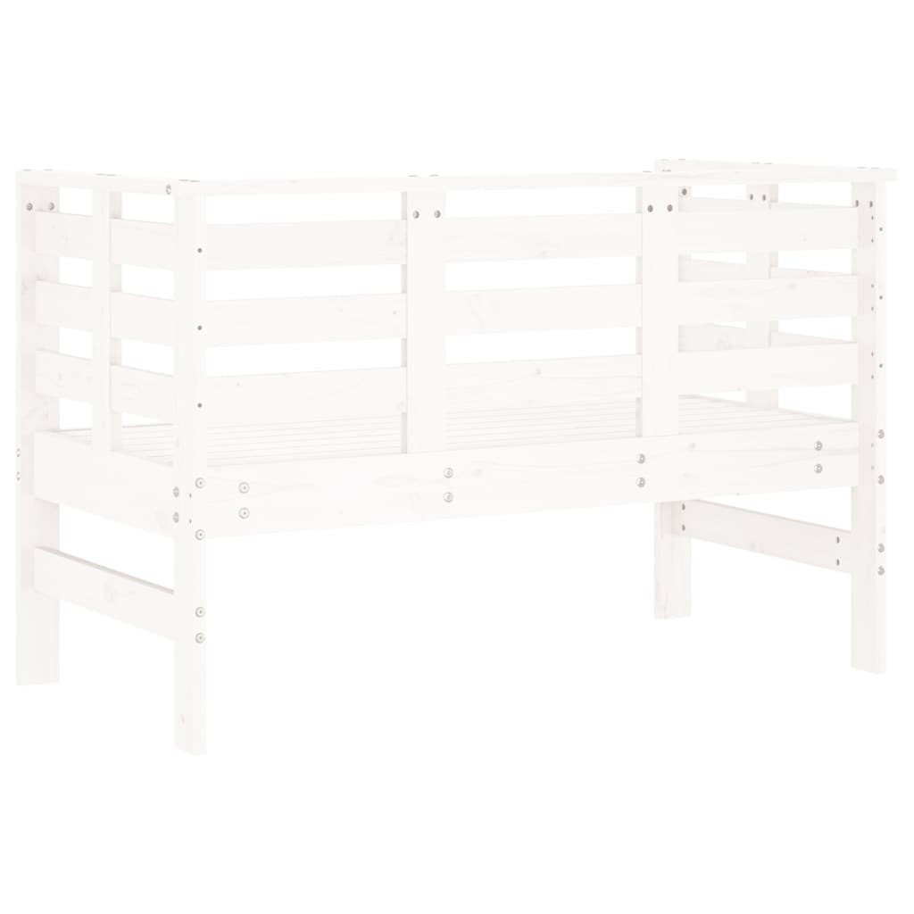 vidaXL Garden Bench | White | Solid pine wood | 111.5 x 53 x 71 cm | Durable