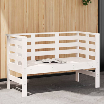 vidaXL Garden Bench | White | Solid pine wood | 111.5 x 53 x 71 cm | Durable