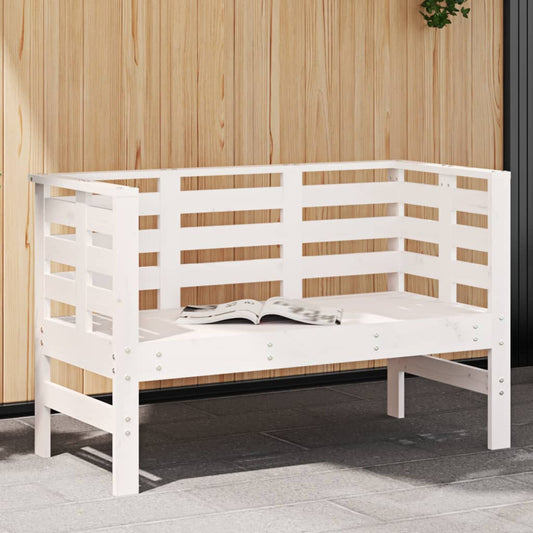 vidaXL Garden Bench | White | Solid pine wood | 111.5 x 53 x 71 cm | Durable