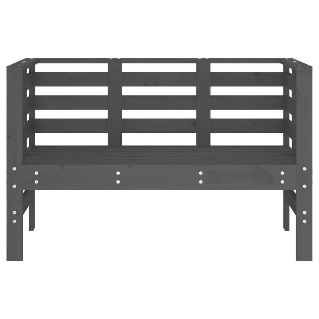 vidaXL Garden Bench | Grey | Solid pine wood | 2-seater | Durable | Garden Bench