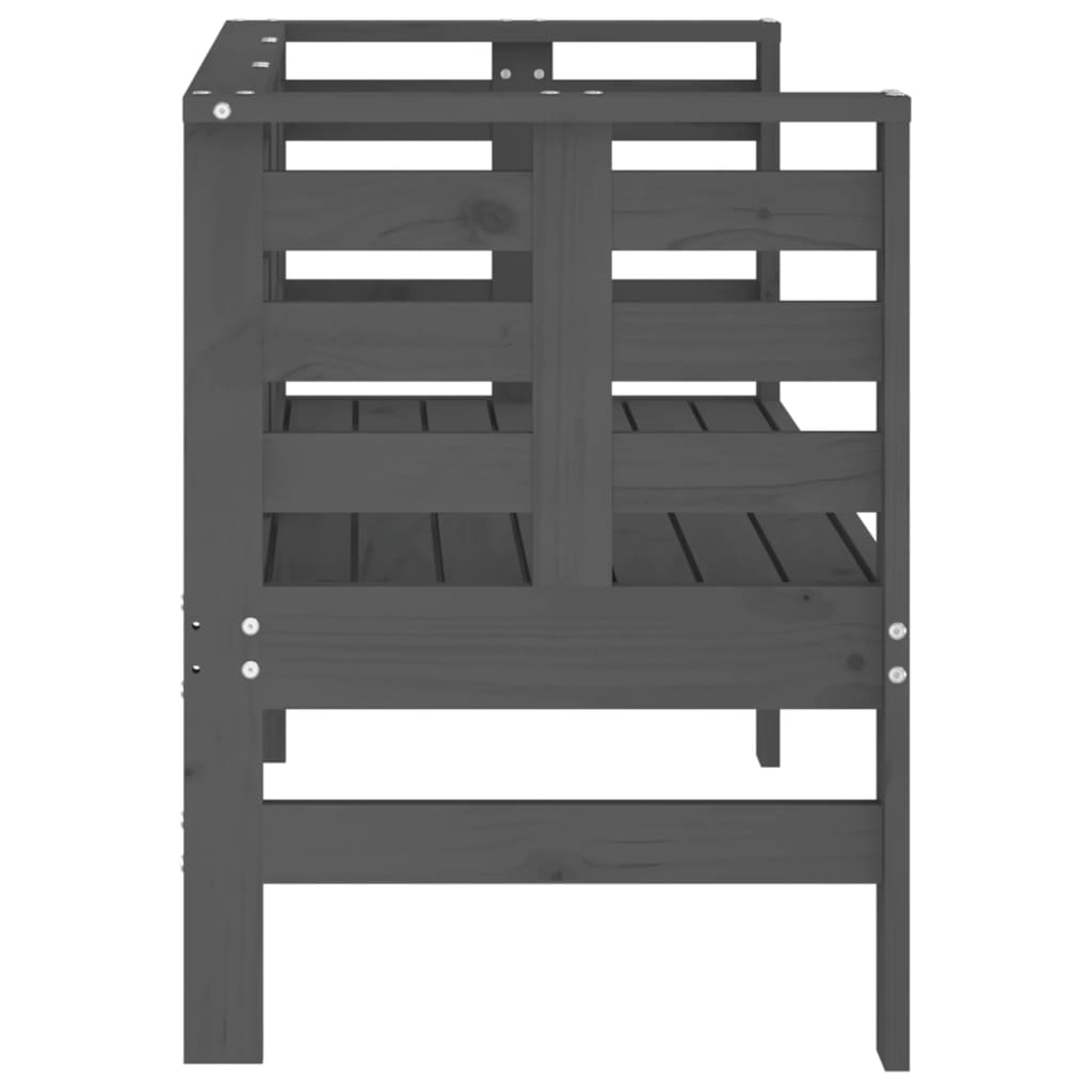 vidaXL Garden Bench | Grey | Solid pine wood | 2-seater | Durable | Garden Bench