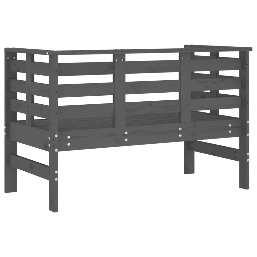 vidaXL Garden Bench | Grey | Solid pine wood | 2-seater | Durable | Garden Bench