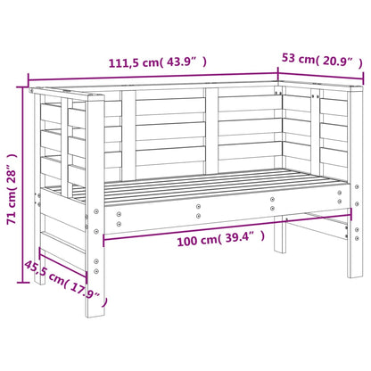 vidaXL Garden Bench | Grey | Solid pine wood | 2-seater | Durable | Garden Bench