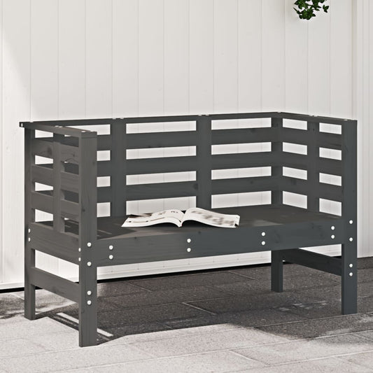 vidaXL Garden Bench | Grey | Solid pine wood | 2-seater | Durable | Garden Bench