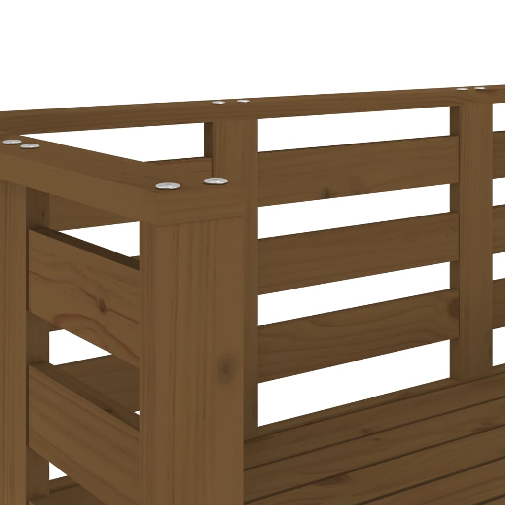 vidaXL Garden Bench | Honey brown | Solid pine wood | Standard |  Tough