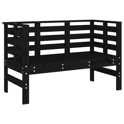 vidaXL Garden Bench | Black | Solid pine wood | 111.5x53x71 cm |  Durable