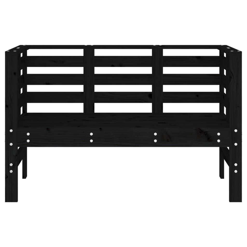 vidaXL Garden Bench | Black | Solid pine wood | 111.5x53x71 cm |  Durable