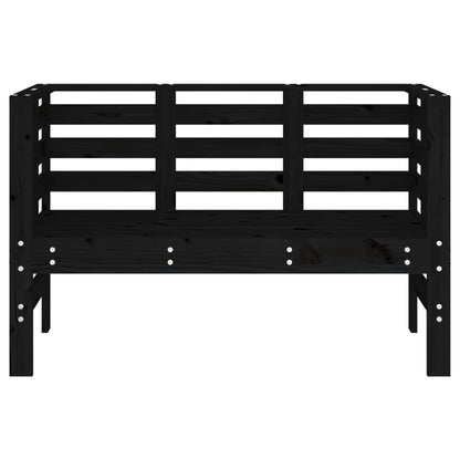 vidaXL Garden Bench | Black | Solid pine wood | 111.5x53x71 cm |  Durable