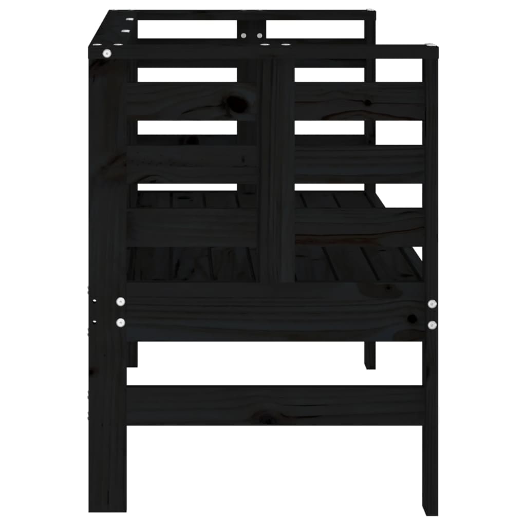 vidaXL Garden Bench | Black | Solid pine wood | 111.5x53x71 cm |  Durable