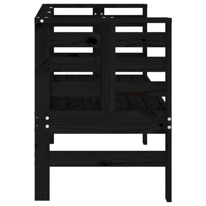 vidaXL Garden Bench | Black | Solid pine wood | 111.5x53x71 cm |  Durable