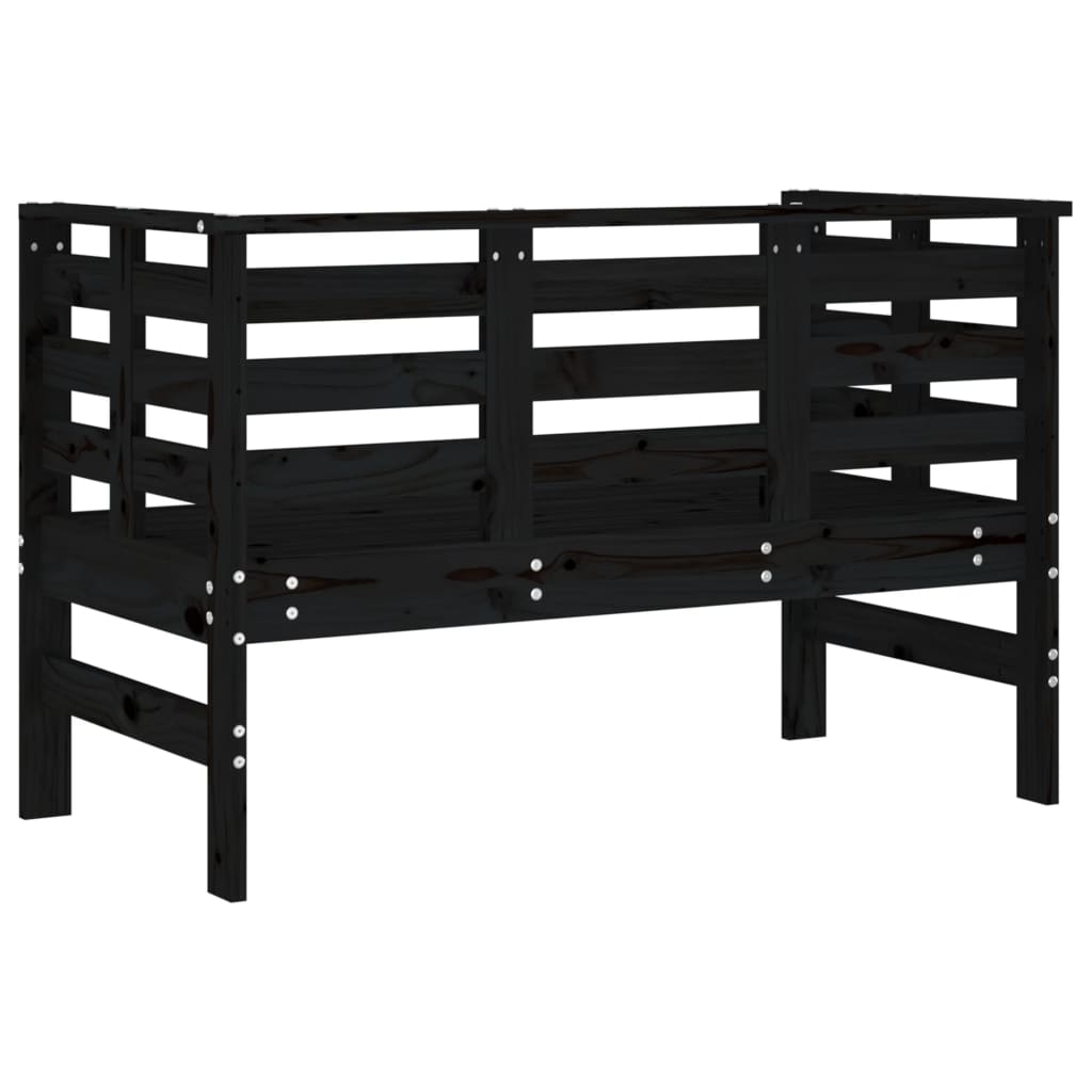 vidaXL Garden Bench | Black | Solid pine wood | 111.5x53x71 cm |  Durable