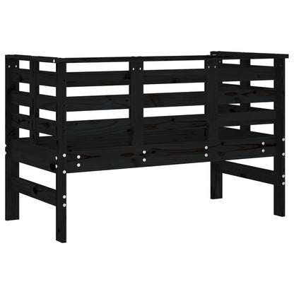 vidaXL Garden Bench | Black | Solid pine wood | 111.5x53x71 cm |  Durable