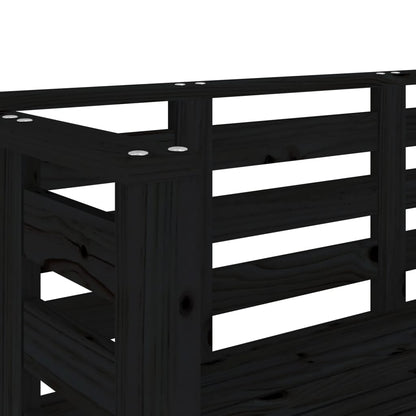 vidaXL Garden Bench | Black | Solid pine wood | 111.5x53x71 cm |  Durable