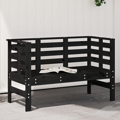 vidaXL Garden Bench | Black | Solid pine wood | 111.5x53x71 cm |  Durable