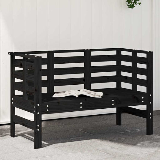 vidaXL Garden Bench Black 111,5x53x71 cm Solid Wood Pine