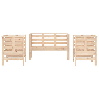 vidaXL 3 Piece Garden Lounge Set Solid Wood Pine