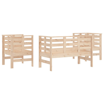 vidaXL 3 Piece Garden Lounge Set Solid Wood Pine