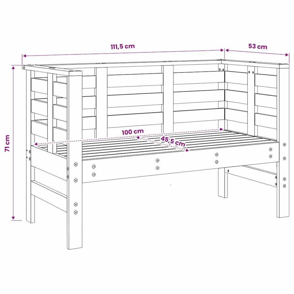 vidaXL 3 Piece Garden Lounge Set Solid Wood Pine