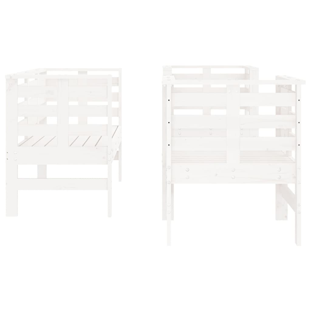 vidaXL 3 Piece Garden Lounge Set White Solid Wood Pine