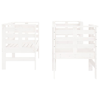 vidaXL 3 Piece Garden Lounge Set White Solid Wood Pine