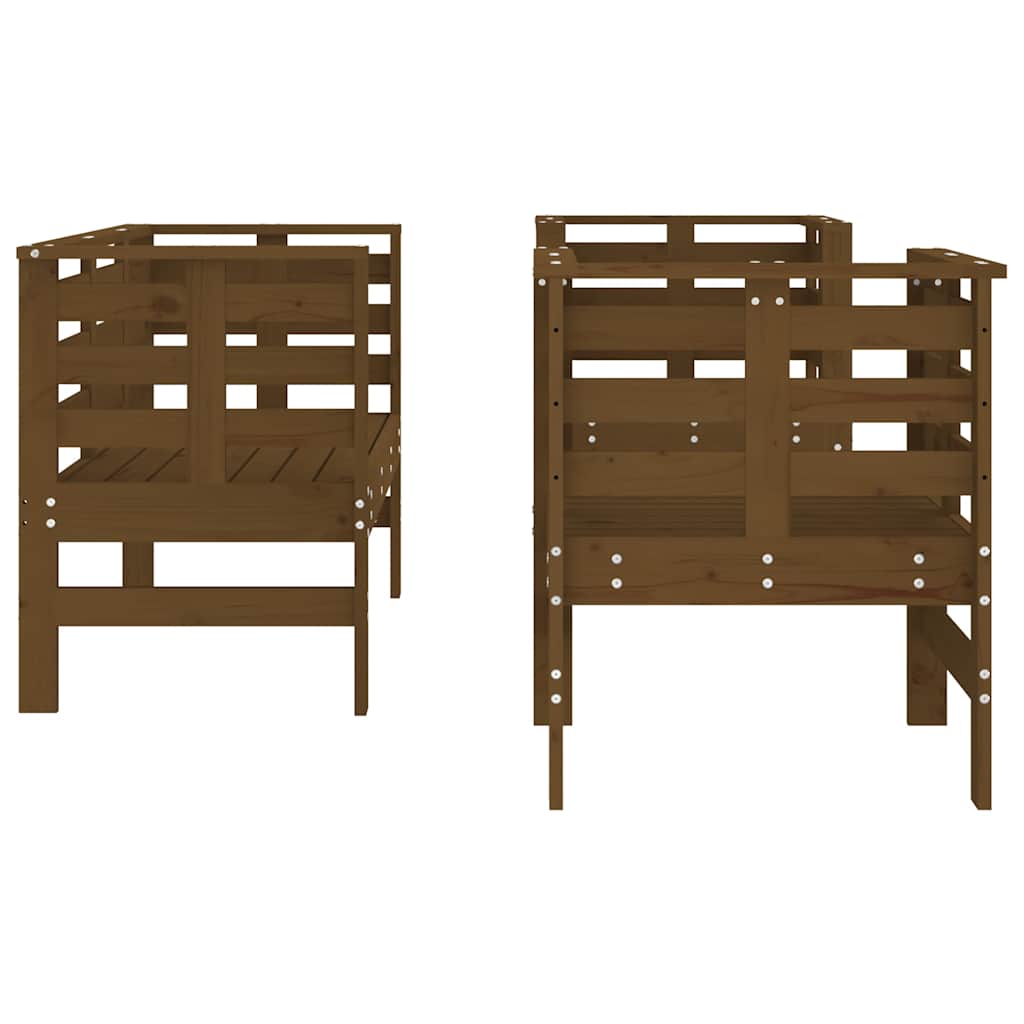 vidaXL 3 Piece Garden Lounge Set Honey Brown Solid Wood Pine
