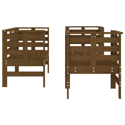 vidaXL 3 Piece Garden Lounge Set Honey Brown Solid Wood Pine