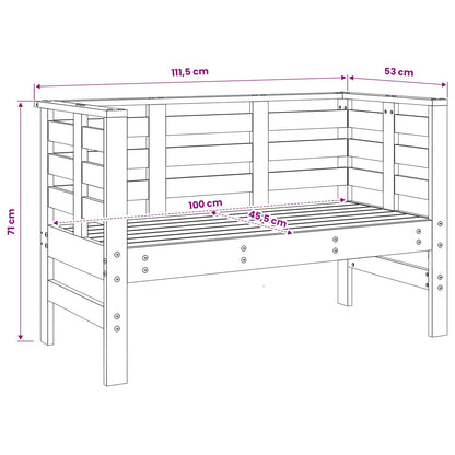 vidaXL 3 Piece Garden Lounge Set Black Solid Wood Pine