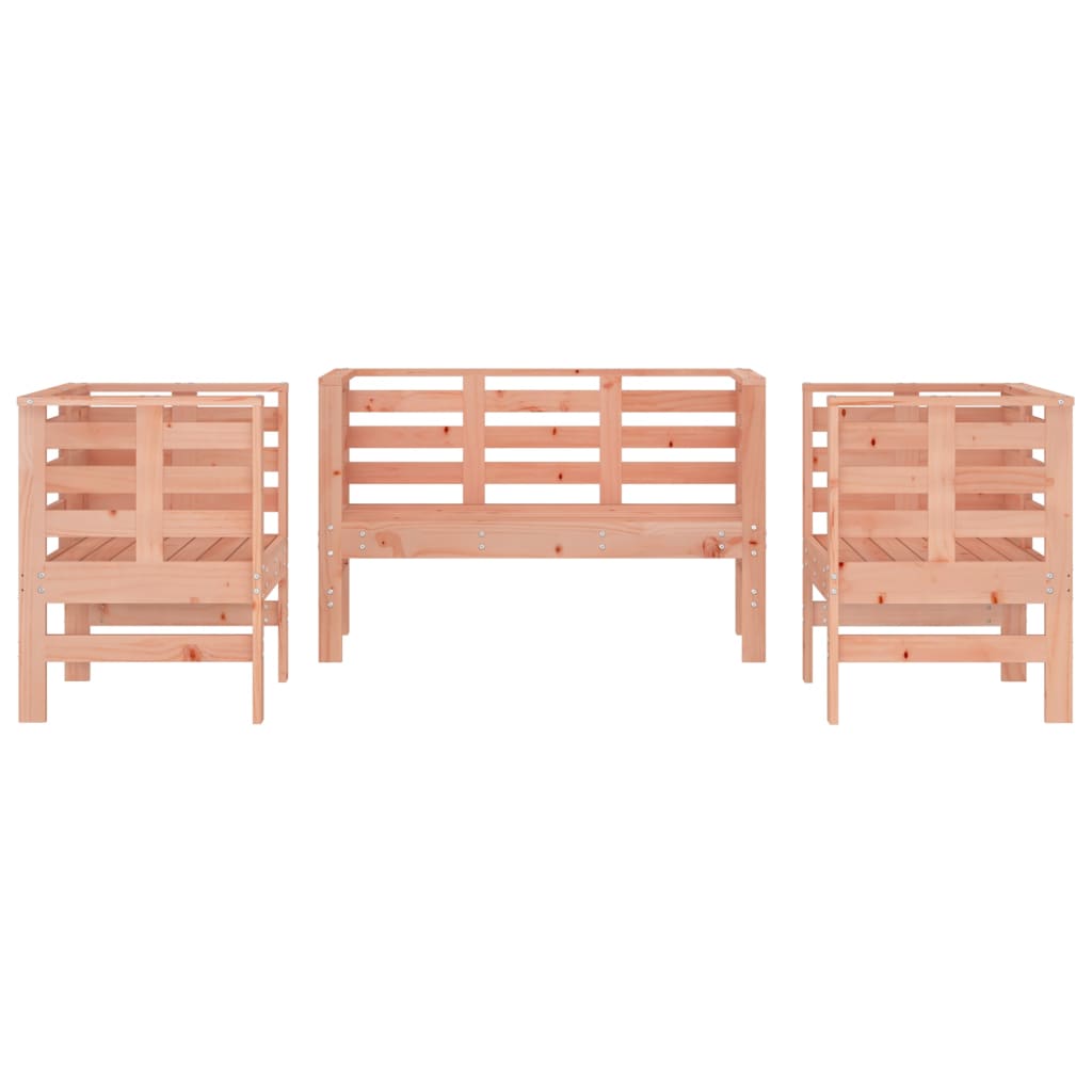 vidaXL 3 Piece Garden Lounge Set Solid Wood Douglas