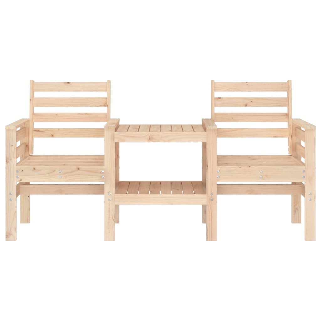 vidaXL Garden Bench with Table 2-Seater Solid Wood Pine