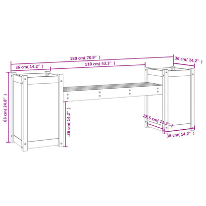 vidaXL Planter Bench Honey Brown 180x36x63 cm Solid Wood Pine