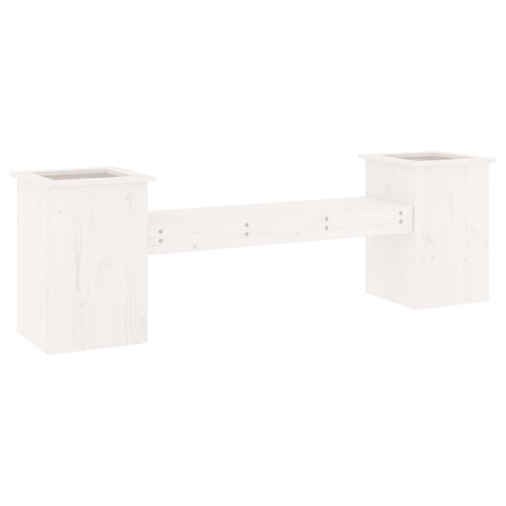 vidaXL Planter Bench White 184.5x39.5x56.5 cm Solid Wood Pine