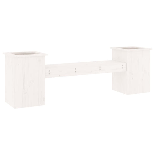 vidaXL Planter Bench White 184.5x39.5x56.5 cm Solid Wood Pine