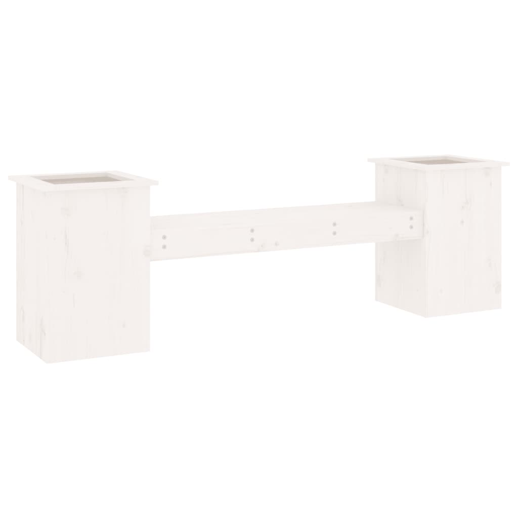 vidaXL Planter Bench White 184.5x39.5x56.5 cm Solid Wood Pine