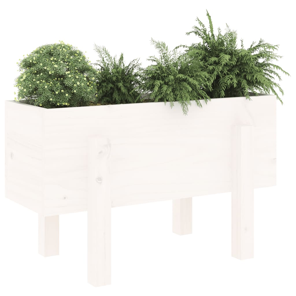 vidaXL Garden Planter White 62x30x38 cm Solid Wood Pine