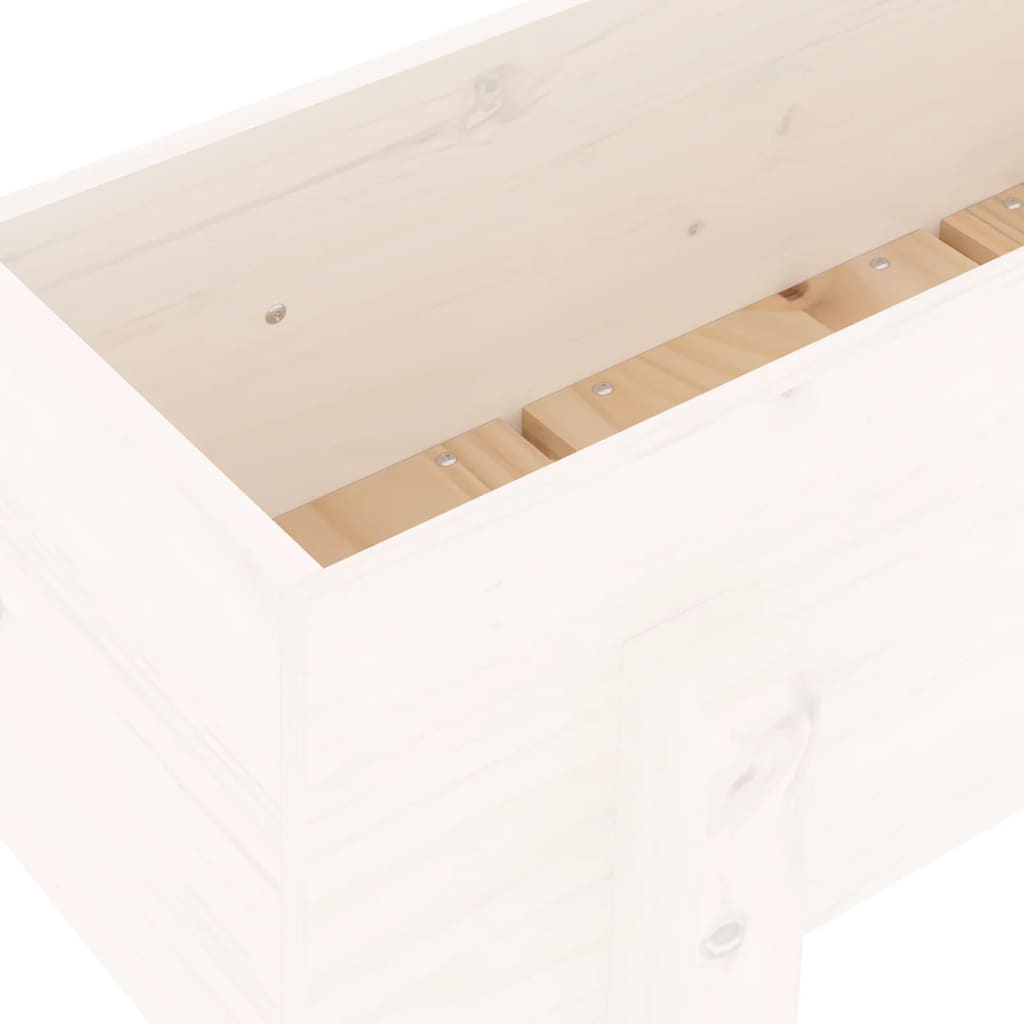 vidaXL Garden Planter White 62x30x38 cm Solid Wood Pine