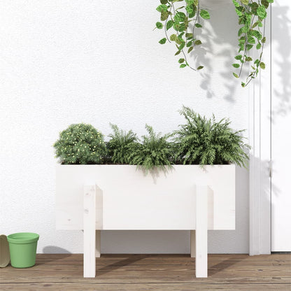 vidaXL Garden Planter White 62x30x38 cm Solid Wood Pine