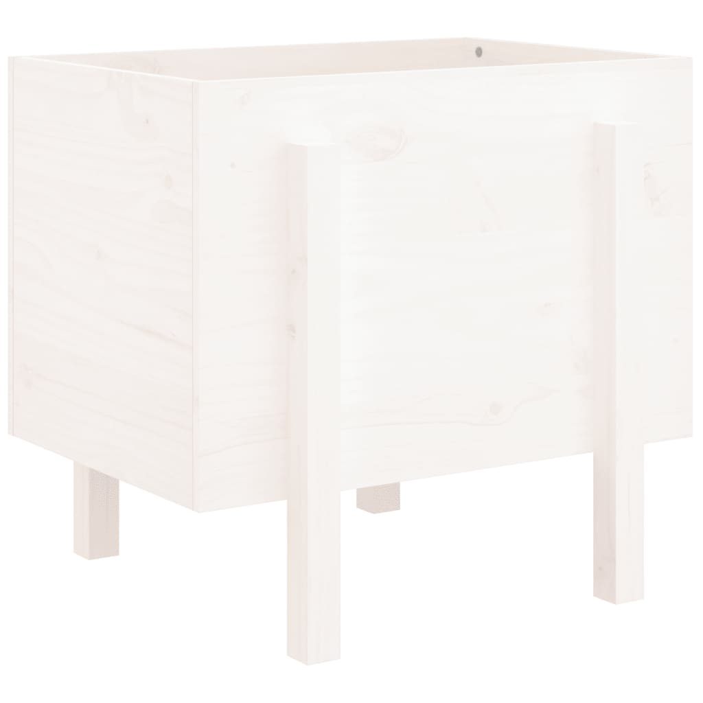 vidaXL Garden Planter White 62x50x57 cm Solid Wood Pine