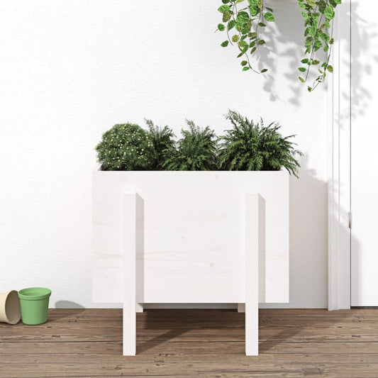 vidaXL Garden Planter White 62x50x57 cm Solid Wood Pine