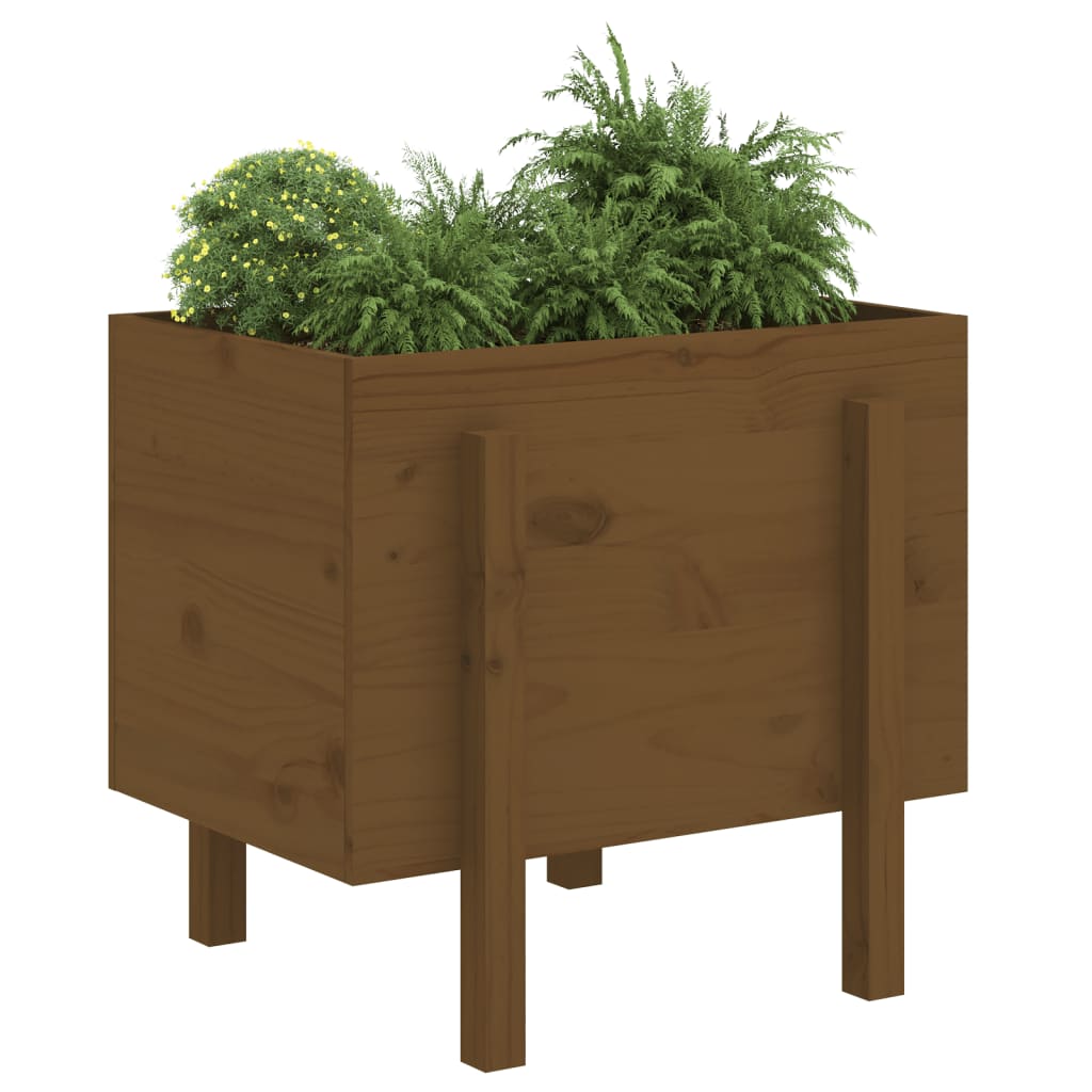 vidaXL Garden Planter Honey Brown 62x50x57 cm Solid Wood Pine
