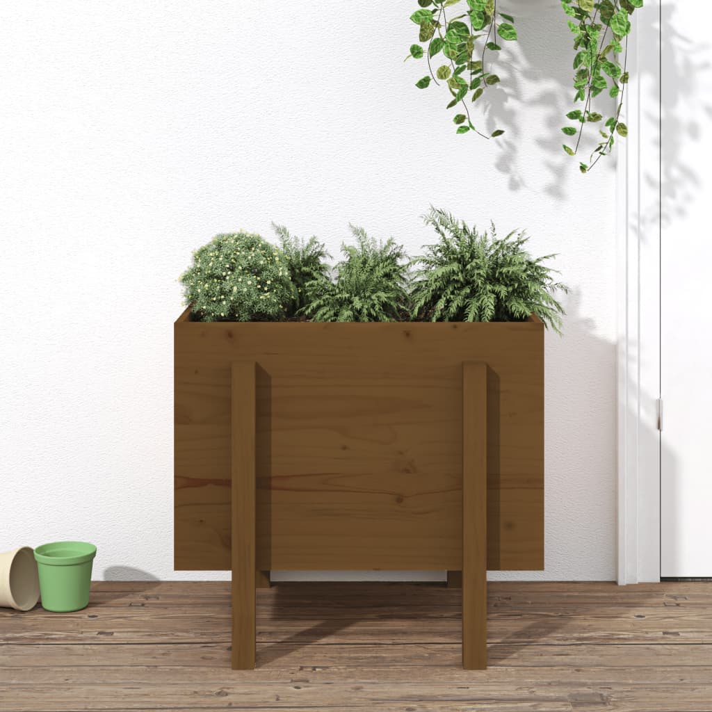 vidaXL Garden Planter Honey Brown 62x50x57 cm Solid Wood Pine